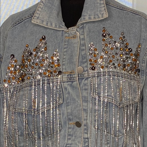 Denim and rhinestone jacket - Picture 3 of 3